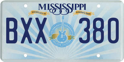 MS license plate BXX380