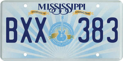 MS license plate BXX383