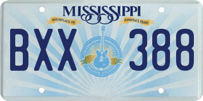 MS license plate BXX388