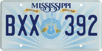 MS license plate BXX392