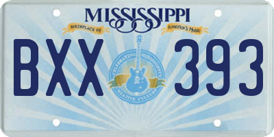 MS license plate BXX393