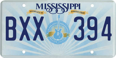 MS license plate BXX394