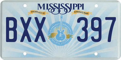 MS license plate BXX397
