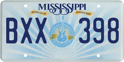 MS license plate BXX398