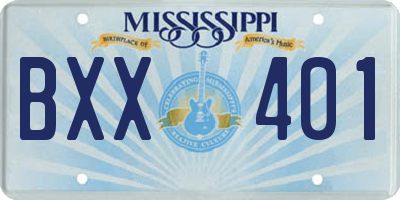 MS license plate BXX401
