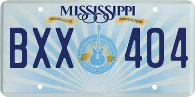 MS license plate BXX404