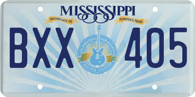 MS license plate BXX405