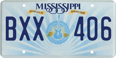 MS license plate BXX406