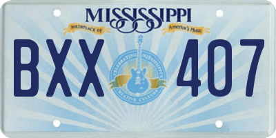 MS license plate BXX407