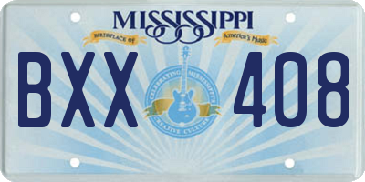 MS license plate BXX408