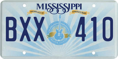 MS license plate BXX410