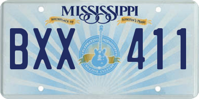 MS license plate BXX411