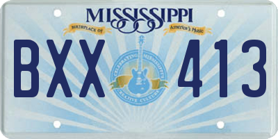 MS license plate BXX413