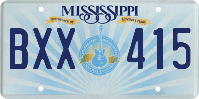 MS license plate BXX415