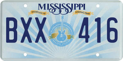 MS license plate BXX416