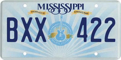 MS license plate BXX422