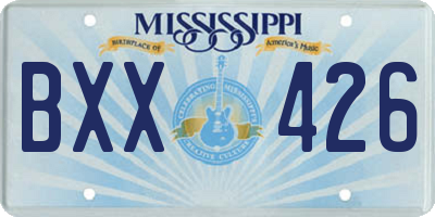 MS license plate BXX426