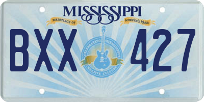 MS license plate BXX427