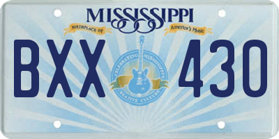 MS license plate BXX430