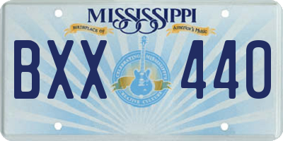 MS license plate BXX440