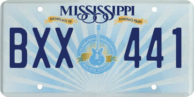 MS license plate BXX441