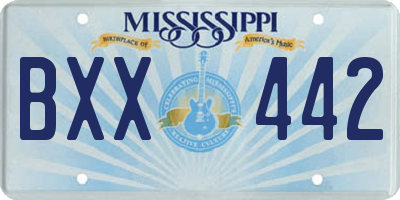 MS license plate BXX442