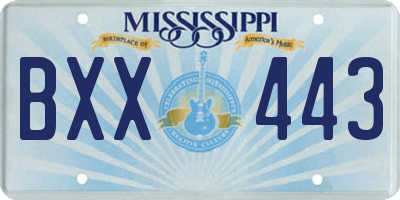 MS license plate BXX443