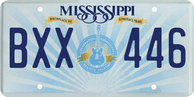 MS license plate BXX446