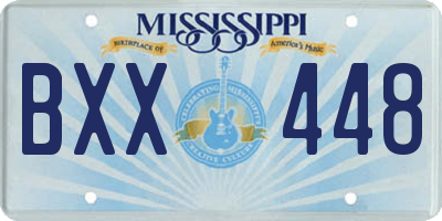 MS license plate BXX448