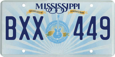 MS license plate BXX449