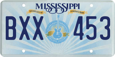 MS license plate BXX453