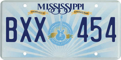 MS license plate BXX454