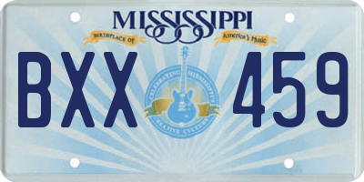 MS license plate BXX459