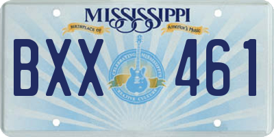 MS license plate BXX461