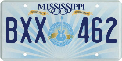 MS license plate BXX462