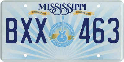 MS license plate BXX463