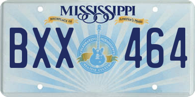 MS license plate BXX464