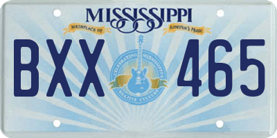 MS license plate BXX465