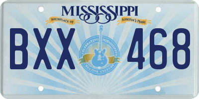 MS license plate BXX468