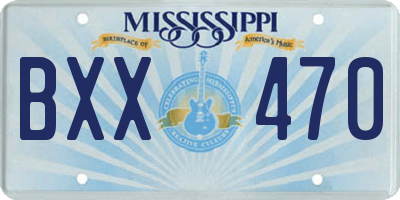 MS license plate BXX470