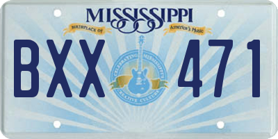 MS license plate BXX471
