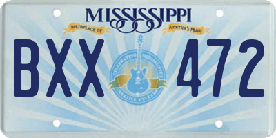 MS license plate BXX472