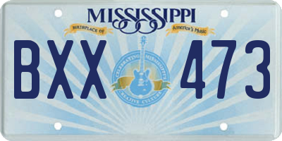 MS license plate BXX473
