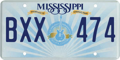 MS license plate BXX474