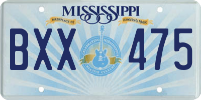 MS license plate BXX475