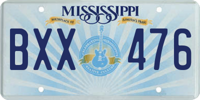 MS license plate BXX476