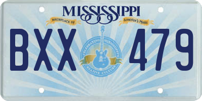 MS license plate BXX479