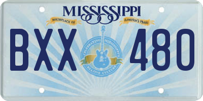 MS license plate BXX480