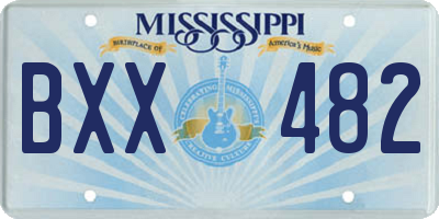 MS license plate BXX482