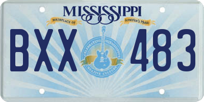 MS license plate BXX483